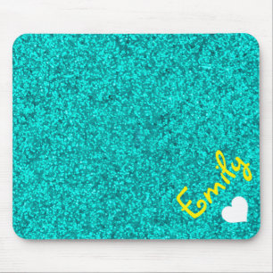 PERSONALISIERTER MÄDCHENGLITZER MIT NAMEN MOUSEPAD