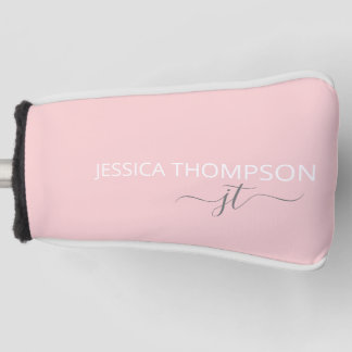 Personalisierter Mädchenhafter Rosa Chic Monogramm Golf Headcover