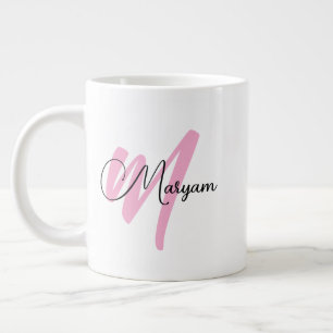 Personalisierter Mädchenname & Anfangsbuchstabe Jumbo-Tasse