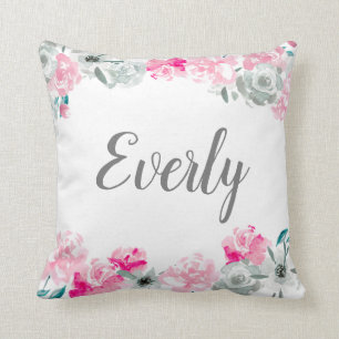 Personalisierter Mädchenname Monogramm Kissen