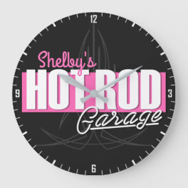 Personalisierter MädchenNAME Pinstripes Frisierte  Große Wanduhr