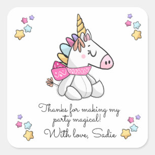 Personalisierter magischer angefüllter Unicorn Quadratischer Aufkleber