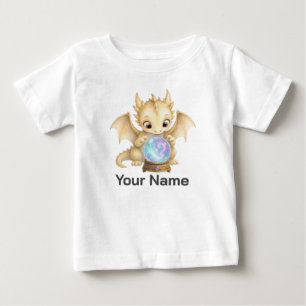 Personalisierter magischer Baby-Drache Kristallkug Baby T-shirt