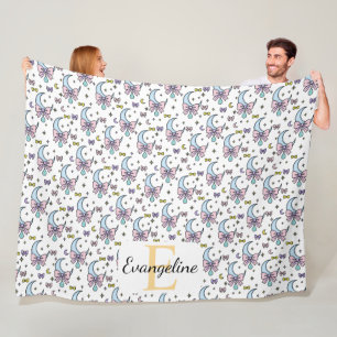 Personalisierter Magischer Mondbogen-Pastell-Muste Fleecedecke