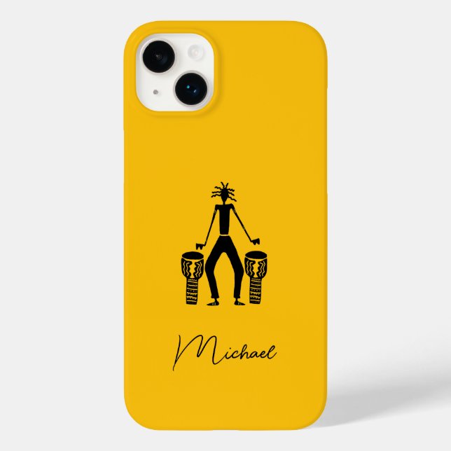 Personalisierter, magischer Silhouette-Drummer Case-Mate iPhone 14 Plus Hülle (Rückseite)