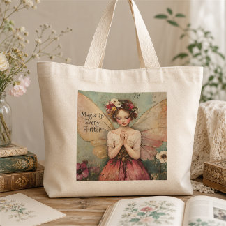 Personalisierter magischer Whimsical Faiblume Gart Jumbo Stoffbeutel