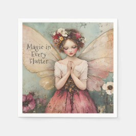 Personalisierter magischer Whimsical Faiblume Gart Serviette