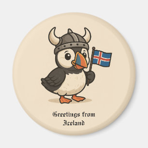 Personalisierter Magnet - Island puffin