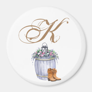 Personalisierter Magnet Sommer Landhochzeit Rustik