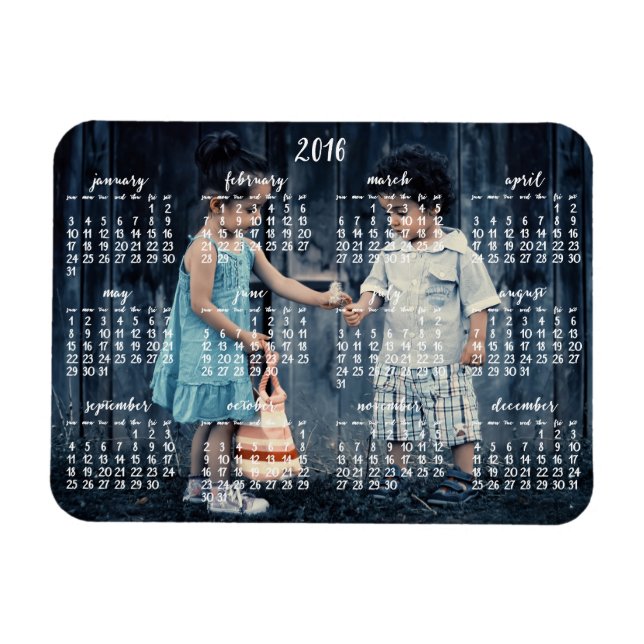 Personalisierter Magnetkalender 2016 3x4 Magnet (Horizontal)