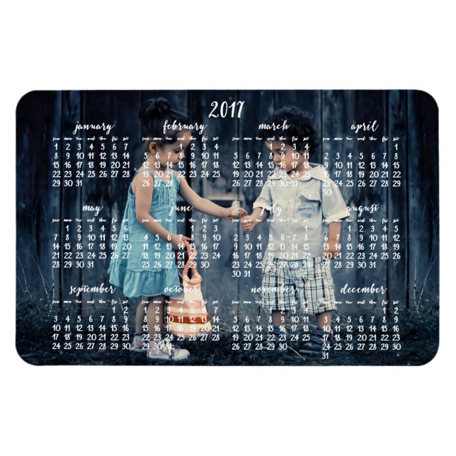 Personalisierter Magnetkalender 2017 4x6 Magnet (Horizontal)