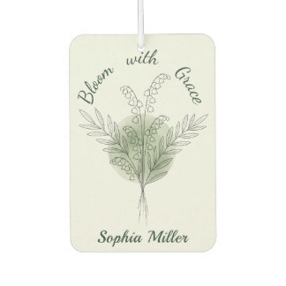 Personalisierter Maiglöckchen-Blumenname Autolufterfrischer
