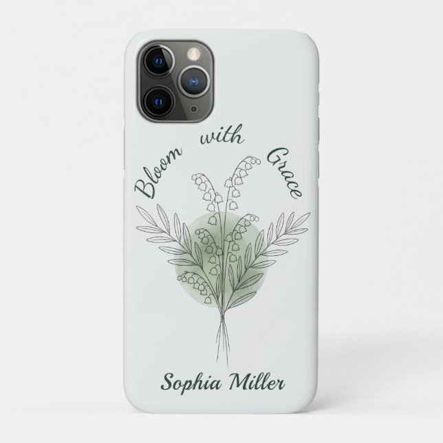 Personalisierter Maiglöckchen-Blumenname Case-Mate iPhone Hülle (Rückseite)