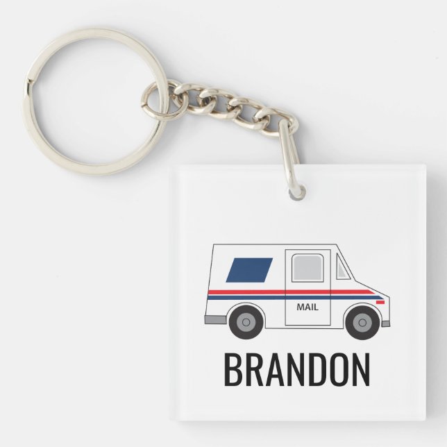 Personalisierter Mailman, Posttransporter Schlüsselanhänger (Vorderseite)