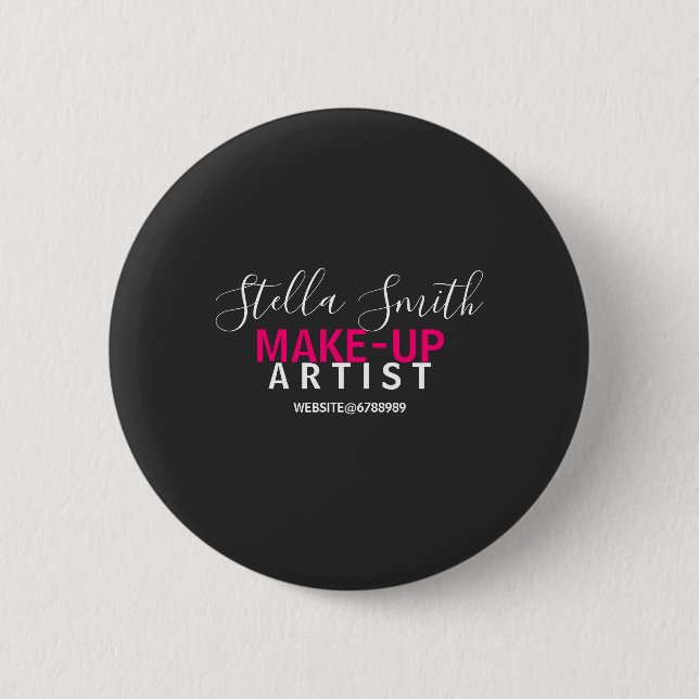 Personalisierter Makeup-Künstler-Standard Button (Vorderseite)