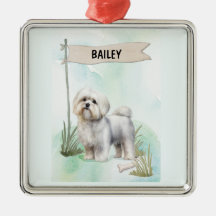 Personalisierter Malteser-Wasserfarben-Hund