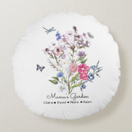 Personalisierter Mama-Garten Rundes Kissen
