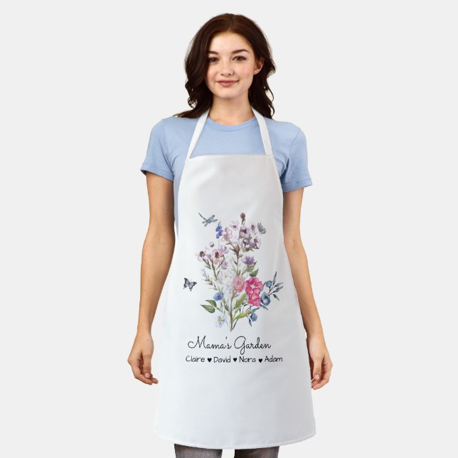 Personalisierter Mama-Garten Schürze (Getragen)