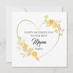 Personalisierter Mama-Name Muttertags-Blumenherz