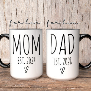 Personalisierter Mama und Papa Becher, Geschenk zu Tasse