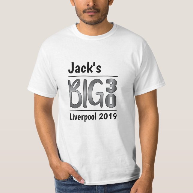 Personalisierter Mannes30. Geburtstag T-Shirt (Vorderseite)