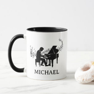 Personalisierter männlicher Klavierspieler - Piani Tasse
