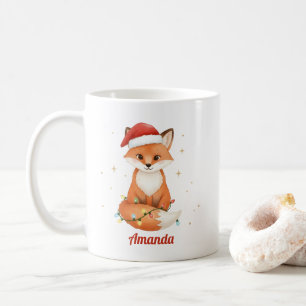 Personalisierter märchenhafter Fuchs-Weihnachtstas Kaffeetasse