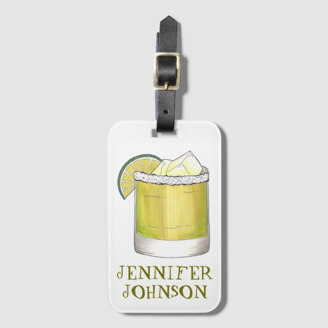 Personalisierter Margarita Cocktail Feinschmecker  Gepäckanhänger (Vorderseite Vertikal)