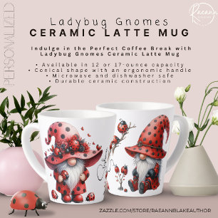Personalisierter Marienkäfer-Gnom-Latte-Mug Milchtasse