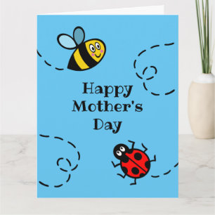 Personalisierter Marienkäfer + Hummel Muttertag Karte