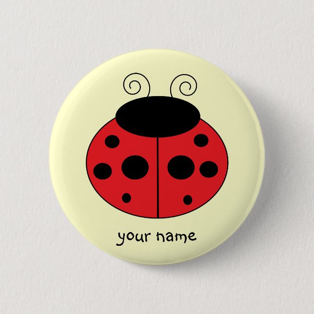 Personalisierter Marienkäfer-Knopf Button (Vorderseite)