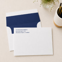 Personalisierter marineblauer Rücksendeumschlag mi