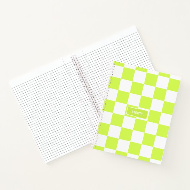 Personalisierter Markierter Neon Lime Green Highli Notizbuch (Innenseite)
