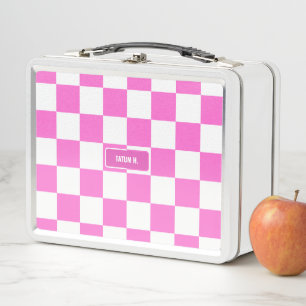 Personalisierter Markierter Neon-Rosa-Highlighter Metall Brotdose