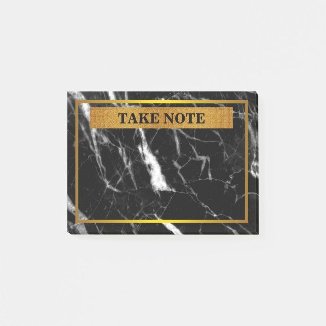 Personalisierter Marmor Notiz mit Goldgrenze (Vorderseite)