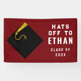 Personalisierter Maroon-Abschluss 2025 Banner