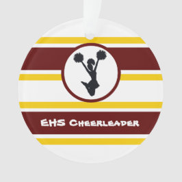 Personalisierter Maroon und Gold Cheerleader Ornam Ornament