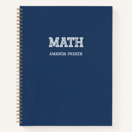 Personalisierter Mathe Grath Schulkalender Navybla Notizbuch