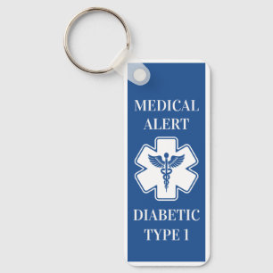 Personalisierter medizinischer Alarm Diabetes ICE Schlüsselanhänger