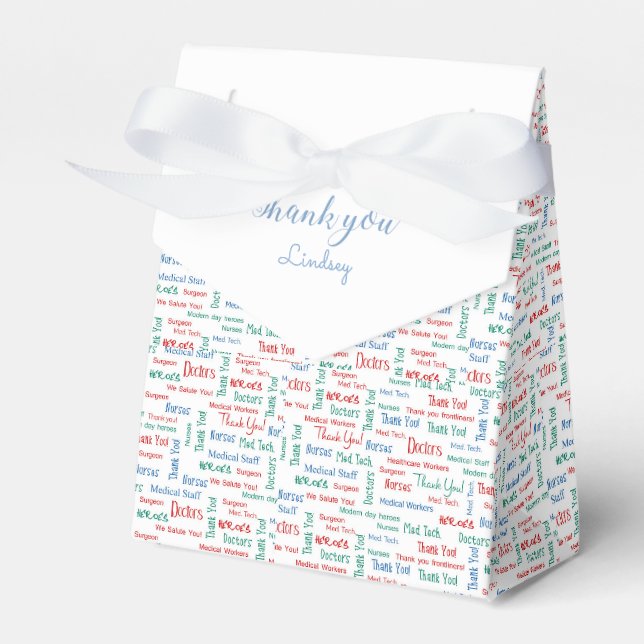Personalisierter medizinischer Dank an Red White B Geschenkschachtel (Vorderseite)