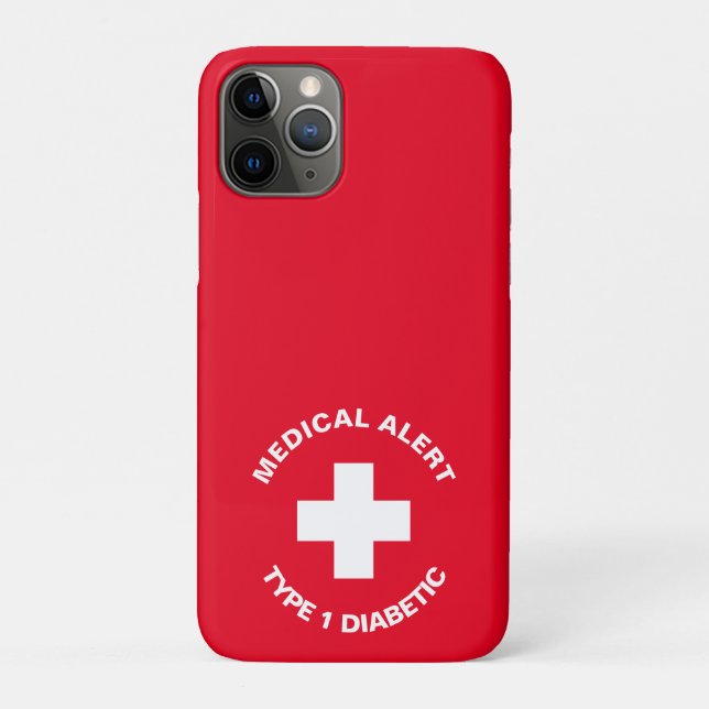 Personalisierter medizinischer Warnhinweis Diabeti Case-Mate iPhone Hülle (Rückseite)