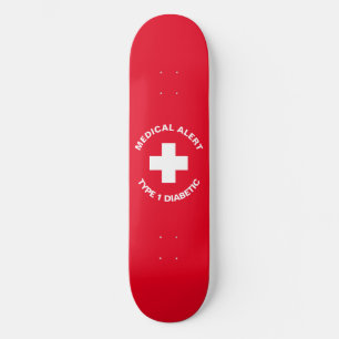 Personalisierter medizinischer Warnhinweis Diabeti Skateboard