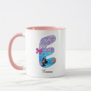 Personalisierter Meerjungfrau-Alphabet-Buchstabe E Tasse