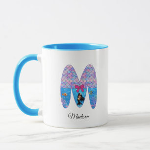 Personalisierter Meerjungfrau-Alphabetbuchstabe M Tasse