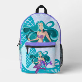 Personalisierter Meerjungfrau-Druck-Cut-Sew-Beutel Bedruckter Rucksack