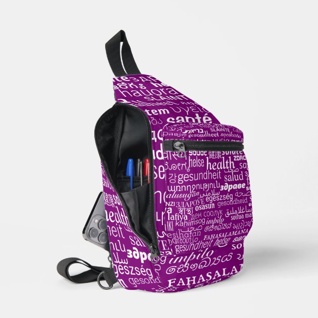 Personalisierter mehrsprachiger Gesundheitstext Ih Crossbody Bag (Offen)