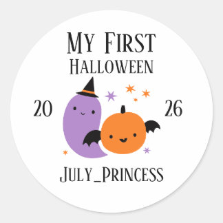 Personalisierter mein erster Halloween-Schmuck Runder Aufkleber