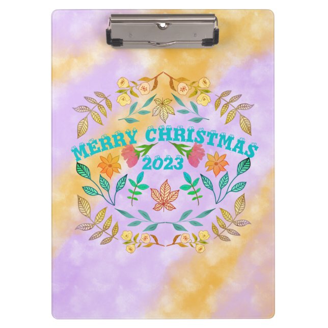 PERSONALISIERTER MERRY CHRISTMAS 20XX KLEMMBRETT (Vorderseite)