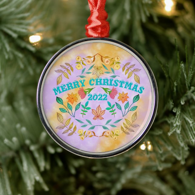 PERSONALISIERTER MERRY CHRISTMAS 20XX ORNAMENT AUS METALL (Baum)