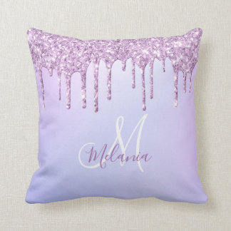Personalisierter metallischer Lila Tropfen Lavende Kissen